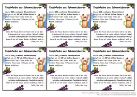 Vorschau - Mal- und Bastelvorlagen - Feriengrüße Mini-Rezept Karten: Tuschfarbe aus Johannisbeeren - Seite 3