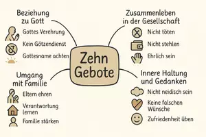 Vorschau - Arbeitsblätter - Arbeitsblatt "Zehn Gebote" + Onlineübung & MP3 + Mindmap + Infografik - Seite 1