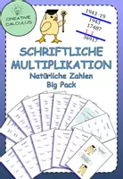 Vorschau - Arbeitsblätter - Schriftliche Multiplikation Ganze Zahlen big-pack - Deckblatt