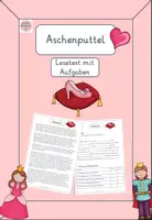 Vorschau - Arbeitsblätter - Aschenputtel Lesetext & Aufgaben - Leseverständnis - Märchen - Deckblatt