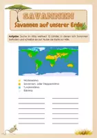Vorschau - Arbeitsblätter - Savannen - Savannen auf unserer Erde - Seite 1