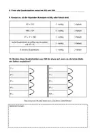 Vorschau - Arbeitsblätter - Mathe: Quadratzahlen - Übungen - Seite 1