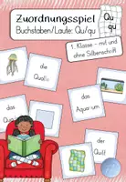 Vorschau - Spiele - Zuordnungsspiel - Wörter mit Qu/qu (1. Klasse) - Deckblatt
