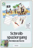 Vorschau - Stationenlernen - Schreibspaziergang: Schatzsuche bei den Pirat*innen - Deckblatt