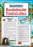Vorschau - Arbeitsblätter - Sachtext "Friedrich Merz- der neue Bundeskanzler" - Deckblatt