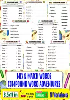 Aperçu - Feuilles d'exercices - Mix & Match Words- Compound Word Adventures - Page de couverture