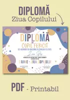 previzualizare - Diplomă de Ziua Copilului – Copil Fericit - Pagina de copertă