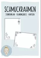 Vorschau - Mal- und Bastelvorlagen - Schmuckrahmen - Stundenplan und Listen - Kakteen - weiss - Deckblatt