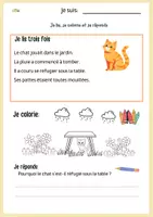 Aperçu - Feuilles d'exercices - je lis je colorie et je réponds - Page 1