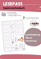 Vorschau - Arbeitsblätter - Lesepass, Leseförderung, Hosentaschenbuch - Deckblatt