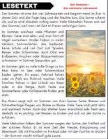 Vorschau - Spiele - Der Sommer: Leseverständnis und Wortsuchrätsel mit Lösungen - Seite 1