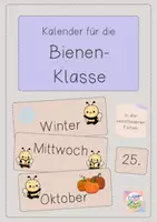 Vorschau - Bildkarten - Kalender-Karten für deine Bienen-Klasse - Deckblatt