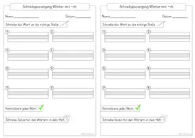 Vorschau - Arbeitsblätter - Schreibspaziergang Wörter mit -ch - Seite 1