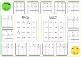 Vorschau - Arbeitsblätter - Schriftliches Addieren mit Übertrag - Bingo - Seite 2