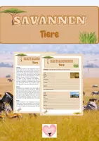Vorschau - Arbeitsblätter - Savannen - Tiere - Deckblatt