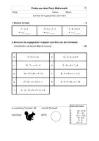 Vorschau - Klassenarbeiten - Mathe: Probe x-Gleichungen - Deckblatt