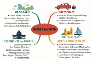 Vorschau - Arbeitsblätter - Arbeitsblatt "Niedersachsen" + Onlineübung & MP3 + Mindmap + Infografik - Seite 2