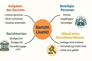Vorschau - Arbeitsblätter - Arbeitsblätter zum Thema "Gericht" + Lösung & MP3 + Mindmap + Infografik - Seite 2