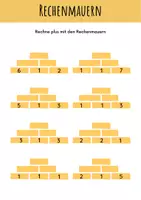 Vorschau - Arbeitsblätter - Zahlenmauern bis 10 – Rechenmauern (Addition & Subtraktion) - Seite 2