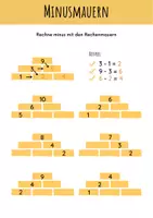 Vorschau - Arbeitsblätter - Zahlenmauern bis 10 – Rechenmauern (Addition & Subtraktion) - Seite 3