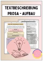 Vorschau - Arbeitsblätter - Prosa Textbeschreibung: Aufbau (sw + bunt) - Deckblatt