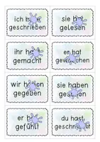 Vorschau - Aufgabenkarten - Kleckswörter Verben in der Vergangenheit - Seite 2