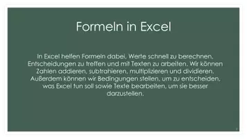 Vorschau - Unterrichtsreihen - Erste Formeln Excel: Präsentation, Übungen, Arbeitsbalatt - Seite 3