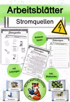 Vorschau - Arbeitsblätter - Arbeitsblätter Stromquellen Batterietypen - Deckblatt