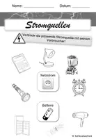 Vorschau - Arbeitsblätter - Arbeitsblätter Stromquellen Batterietypen - Seite 1