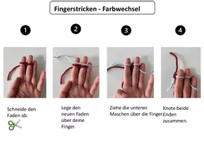 Vorschau - Stationenlernen - Anleitung Fingerstricken Farbwechsel - Seite 1