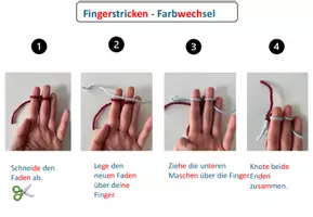 Vorschau - Stationenlernen - Anleitung Fingerstricken Farbwechsel - Seite 2