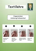 Vorschau - Stationenlernen - Anleitung Fingerstricken Farbwechsel - Deckblatt
