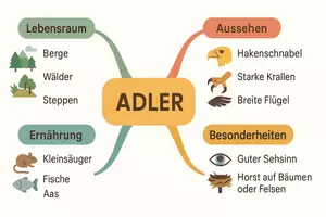 Vorschau - Arbeitsblätter - Arbeitsblatt zum Thema "Adler" + Onlineübung & MP3 + Mindmap + Infografik - Seite 3