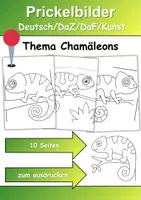 Vorschau - Mal- und Bastelvorlagen - Prickelbilder / Fensterbilder Thema Chamäleons - Grundschule - Bastelvorlagen - Deckblatt