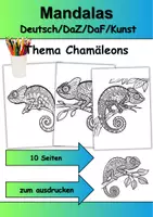Vorschau - Mal- und Bastelvorlagen - Mandalas Thema Chamäleons - Grundschule - Bastelvorlagen - Deckblatt
