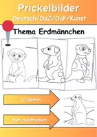 Vorschau - Mal- und Bastelvorlagen - Prickelbilder / Fensterbilder Thema Erdmännchen - Grundschule - Bastelvorlagen - Deckblatt