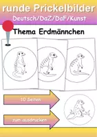 Vorschau - Mal- und Bastelvorlagen - runde Prickelbilder / Fensterbilder Thema Erdmännchen - Grundschule - Bastelvorlagen - Deckblatt