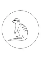 Vorschau - Mal- und Bastelvorlagen - runde Prickelbilder / Fensterbilder Thema Erdmännchen - Grundschule - Bastelvorlagen - Seite 1