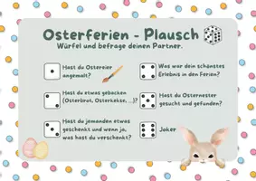 Vorschau - Spiele - Würfelkartei „Osterferien - Plausch“ - Deckblatt