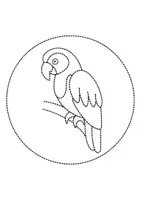 Vorschau - Mal- und Bastelvorlagen - runde Prickelbilder / Fensterbilder Thema Papageien - Grundschule - Bastelvorlagen - Seite 1