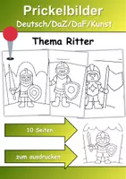 Vorschau - Mal- und Bastelvorlagen - Prickelbilder / Fensterbilder Thema Ritter - Grundschule - Bastelvorlagen - Deckblatt