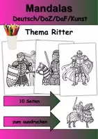 Vorschau - Mal- und Bastelvorlagen - Mandalas Thema Ritter - Grundschule - Bastelvorlagen - Deckblatt