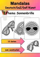 Vorschau - Mal- und Bastelvorlagen - Mandalas Thema Sonnenbrillen - Grundschule - Bastelvorlagen - Deckblatt