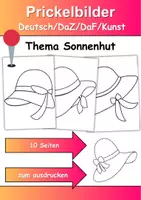 Vorschau - Mal- und Bastelvorlagen - Prickelbilder / Fensterbilder Thema Sonnenhüte - Grundschule - Bastelvorlagen - Deckblatt