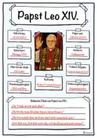 Vorschau - Unterrichtsreihen - Steckbrief zu Papst Leo XIV. inkl. Ausmalbilder - Seite 1