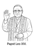 Vorschau - Unterrichtsreihen - Ausmalbilder Papst Leo XIV. - Deckblatt