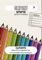 Vorschau - Arbeitsblätter - Clipart Stifte - zur Arbeitsblattgestaltung | kommerzielle Nutzung - Deckblatt