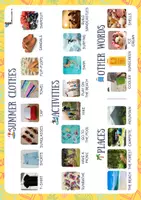 Vista previa - Tarjetas / Manipulativos - Summer Vocabulary: I have...who has...? - página 1
