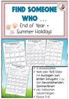 Vorschau - Arbeitsblätter - Find someone who Summer + End of Year Englisch 5-10 - Deckblatt