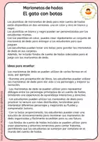 Vista previa - Manualidades / Dibujos para colorear - El gato con botas – Marionetas de dedo con escenarios y bolsa - página 1